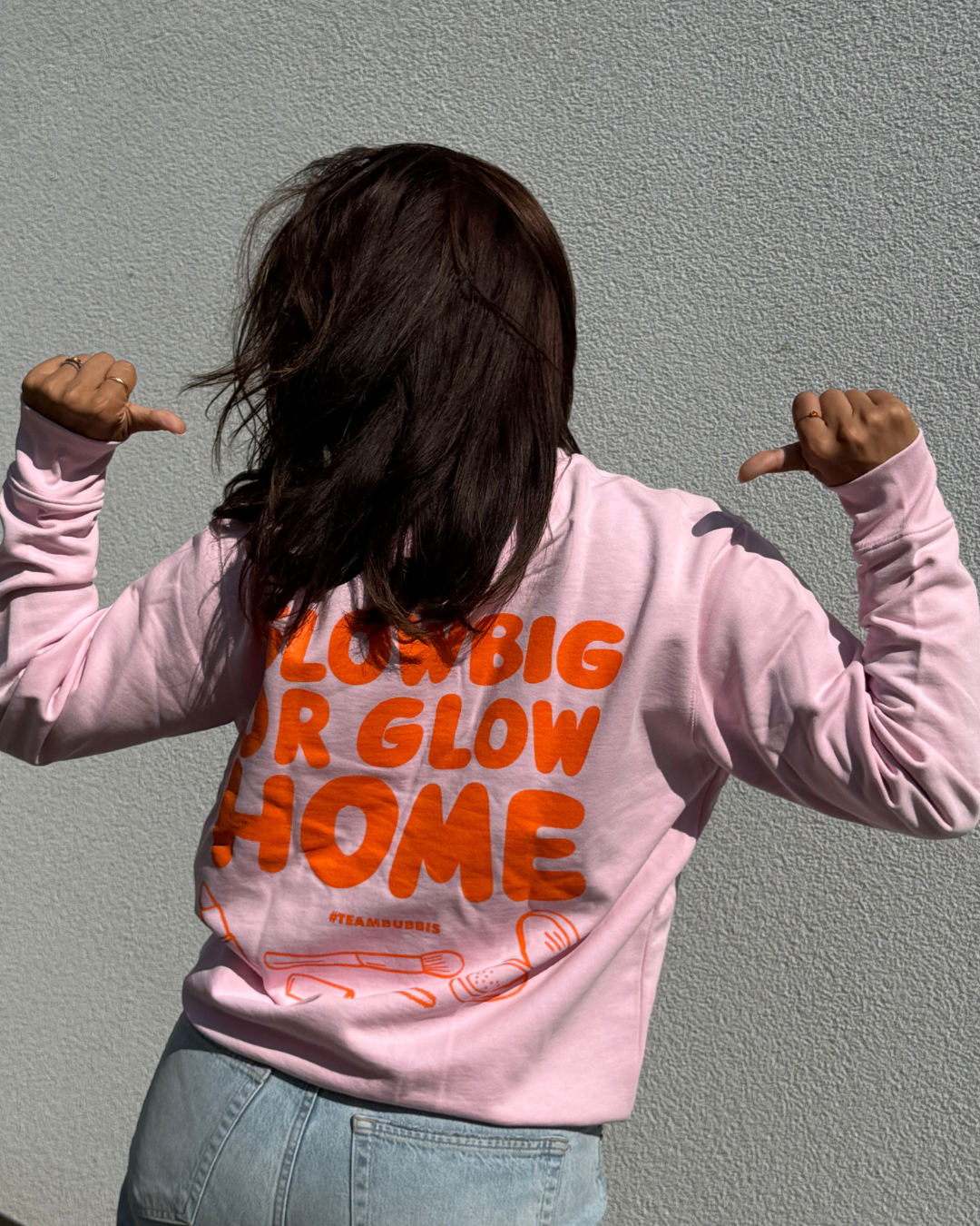 GLOW BIG rosa Collegetröja