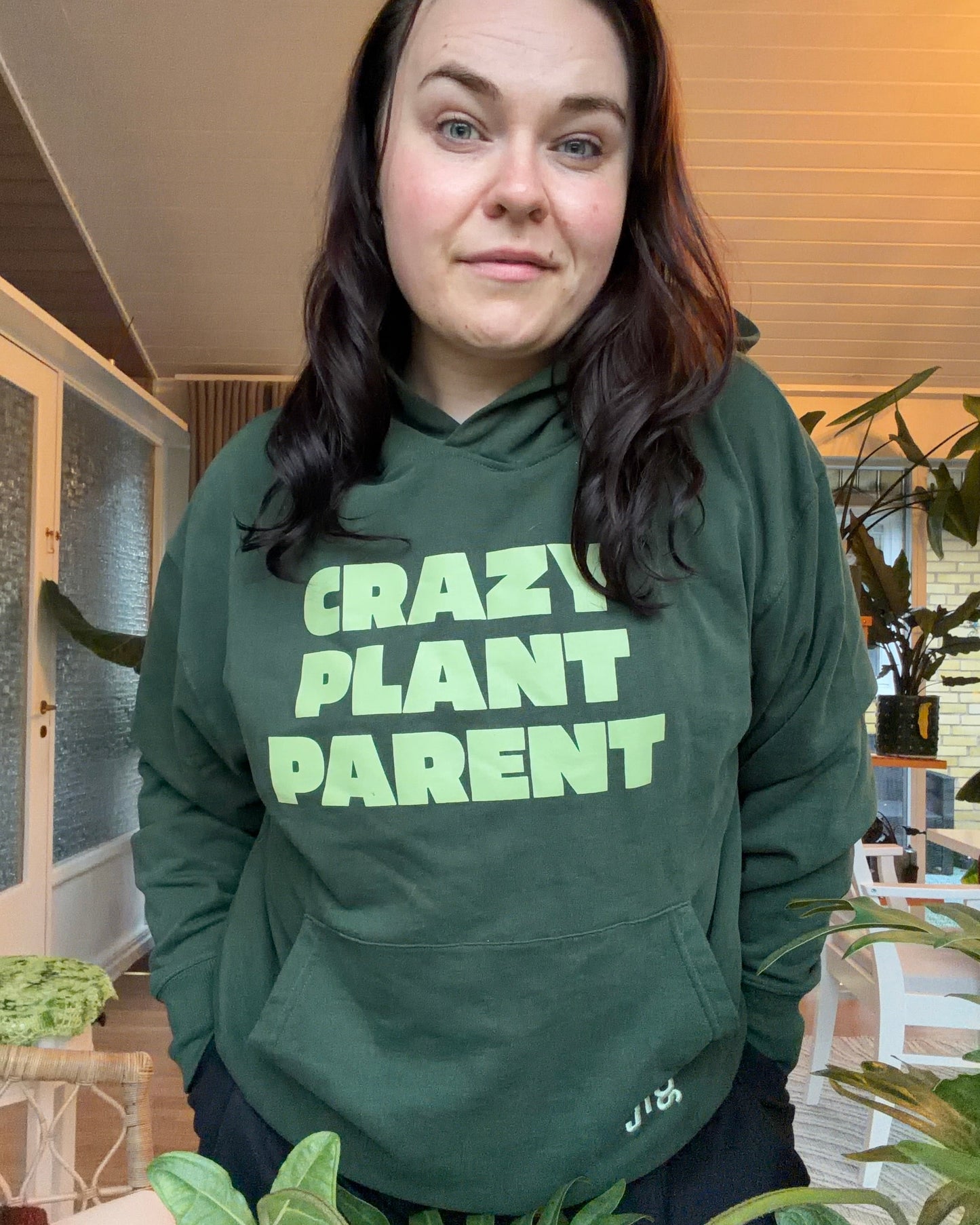 CRAZY PLANT PARENT Grön hoodie