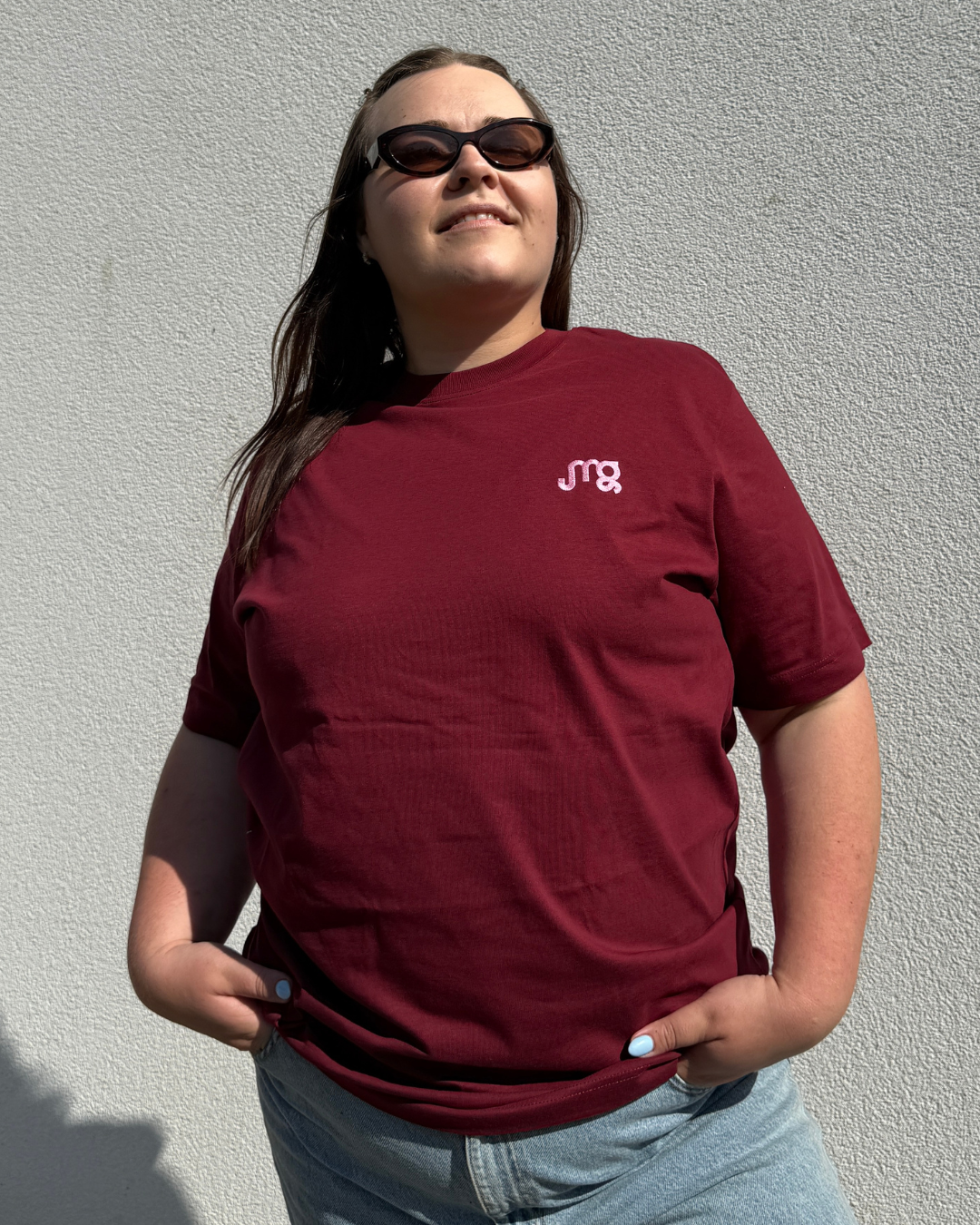 GLOW BIG burgundy T-shirt