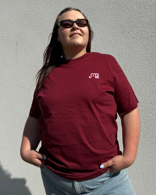 GLOW BIG burgundy T-shirt