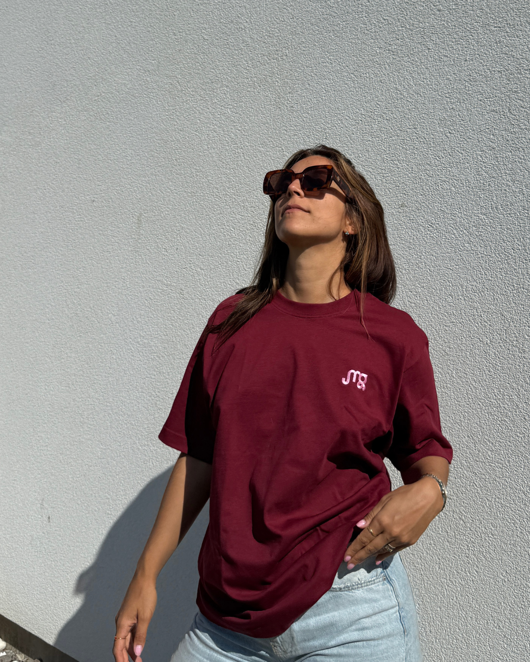 GLOW BIG burgundy T-shirt