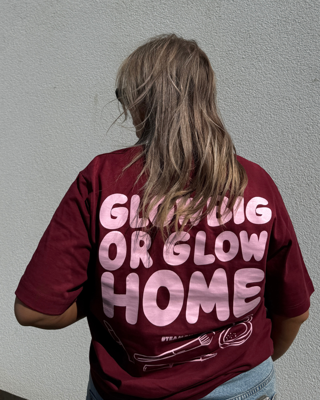 GLOW BIG burgundy T-shirt
