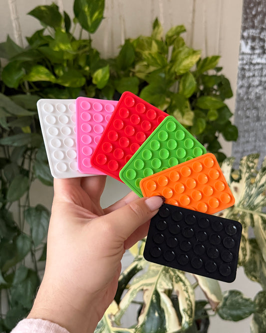 Sugproppshållare till mobil, med klister